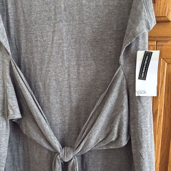 Nordstrom Rack Grey Sleeveless Waist Tie Knit Midi Dress - Picture 4 of 8